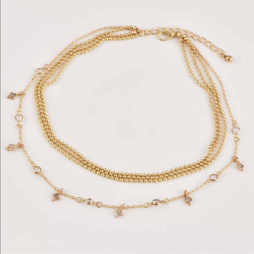 Shiny Multi-Layers Diamond and Star Necklace - Picture 6 of 6